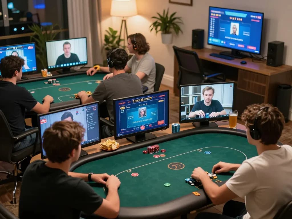 Players enjoying engaging gameplay on MM 99 online poker platforms from home setups.