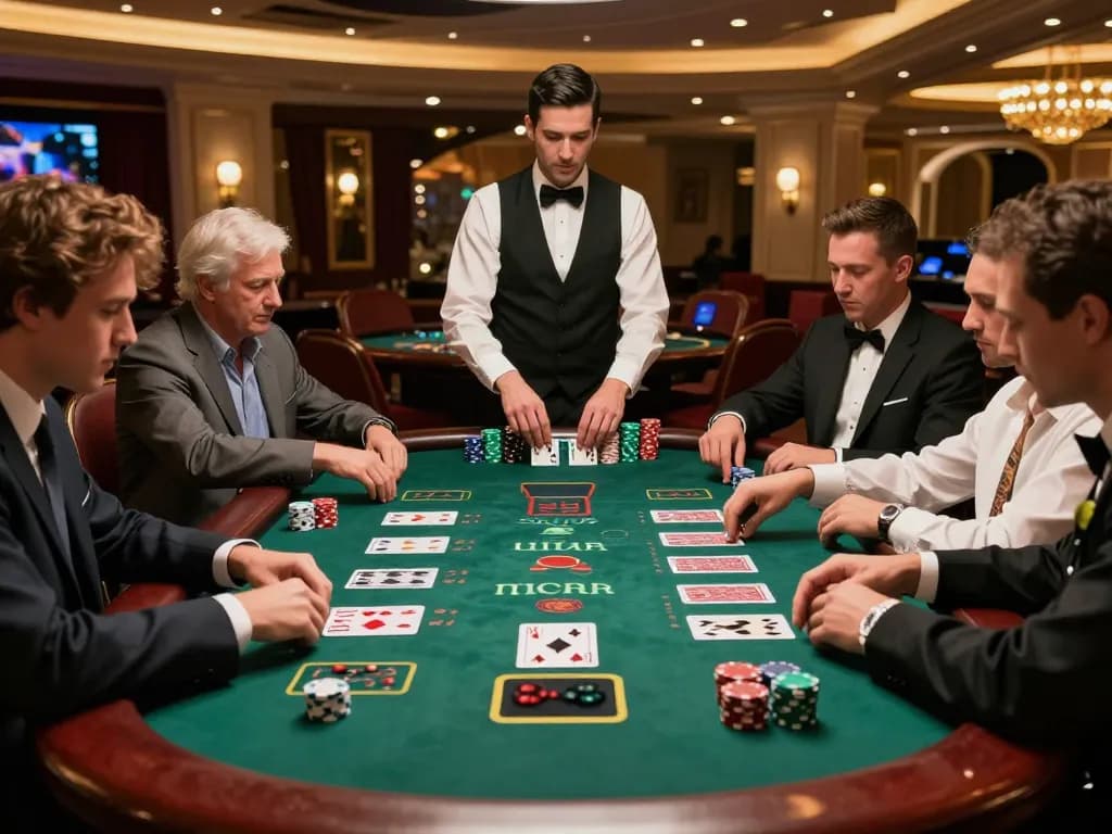Watch players engage at a blackjack table in Las Vegas casino, showcasing the dynamic gambling atmosphere at https://impactxoft.com/.