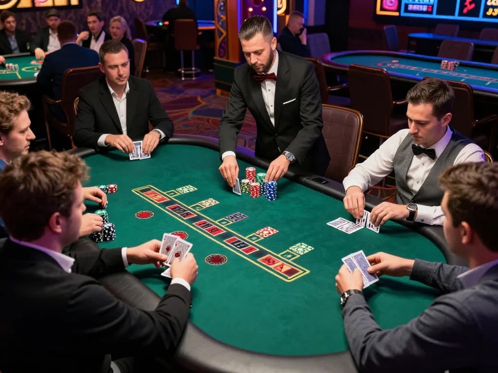 Players at the blackjack table enjoying strategic gameplay while using TT88 for effective decision-making