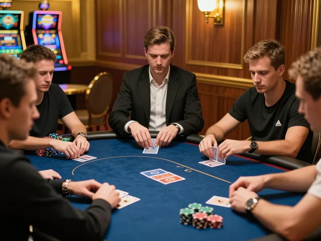 388bet poker players engaged in strategic gameplay at a luxury casino table