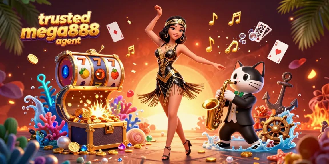 Play engaging games as a trusted mega888 agent with vibrant slots and a lively celebration.