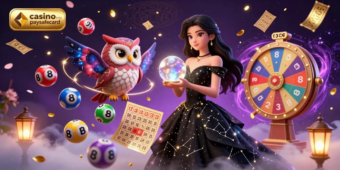 Engage with casino en ligne paysafecard's vibrant 3D digital illustration showcasing lottery themes and dynamic gaming elements.