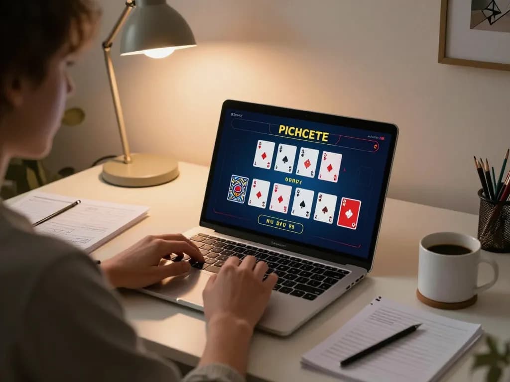 Engaging online casino experience with a user playing blackjack on almlive from a cozy home office setup.