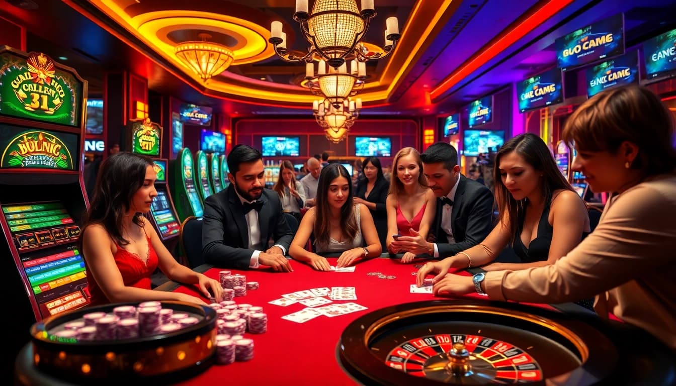 Engage in thrilling casino games at https://sx88.gold/ with vibrant tables, poker chips, and live entertainment.