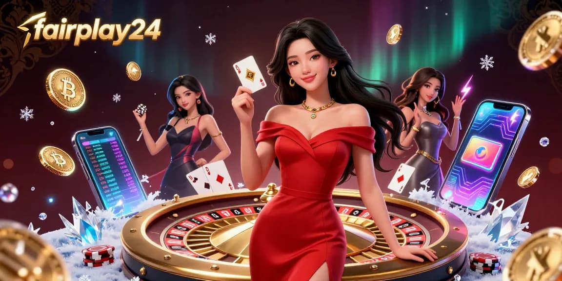 Experience vibrant casino action with fairplay24, showcasing elegant betting in a dynamic scene.