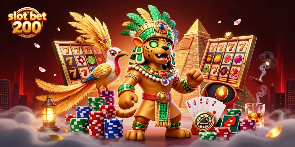 Experience the thrill of slot bet 200 with captivating characters and dynamic casino action elements.