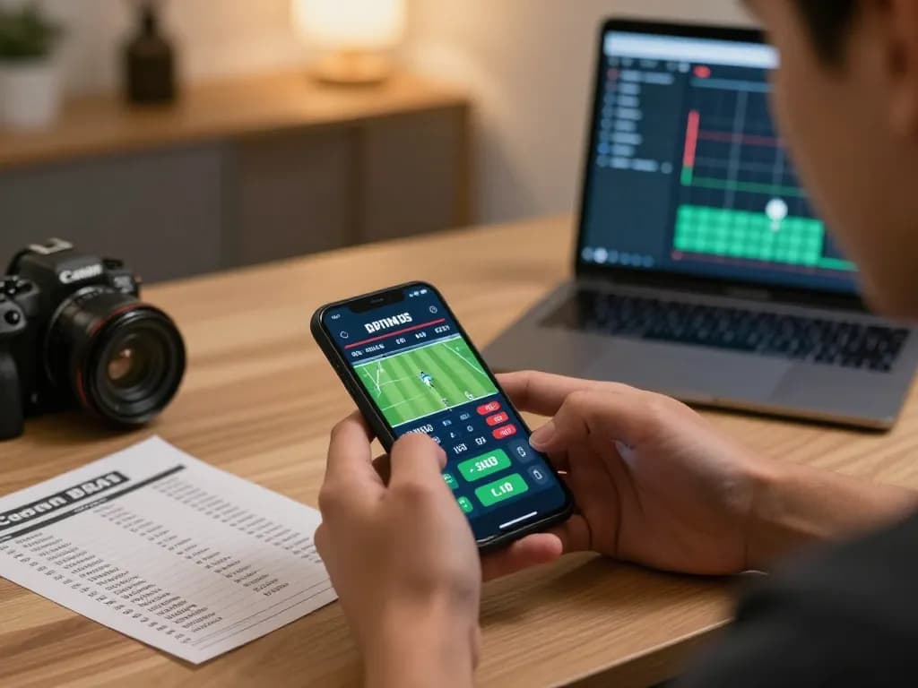 Engaging in sports betting using smart device at home with live odds displayed on uu88.