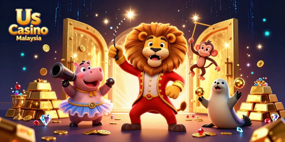 Experience immersive fun at Us Casino Malaysia with lively characters and sparkling treasures.