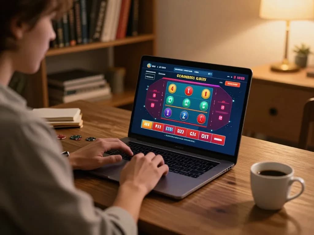 X88 player strategizing their bets during an online live dealer game in a cozy home setting