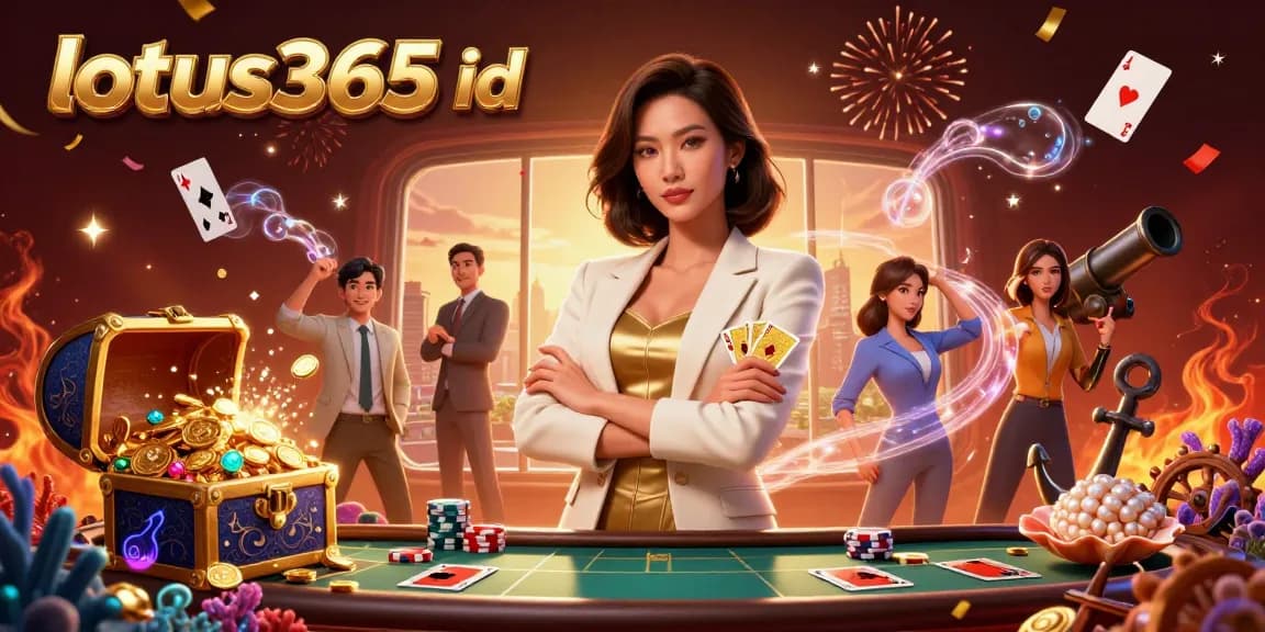 Engage with exhilarating gameplay at lotus365 id in this vibrant 3D casino illustration featuring an empowered businesswoman.