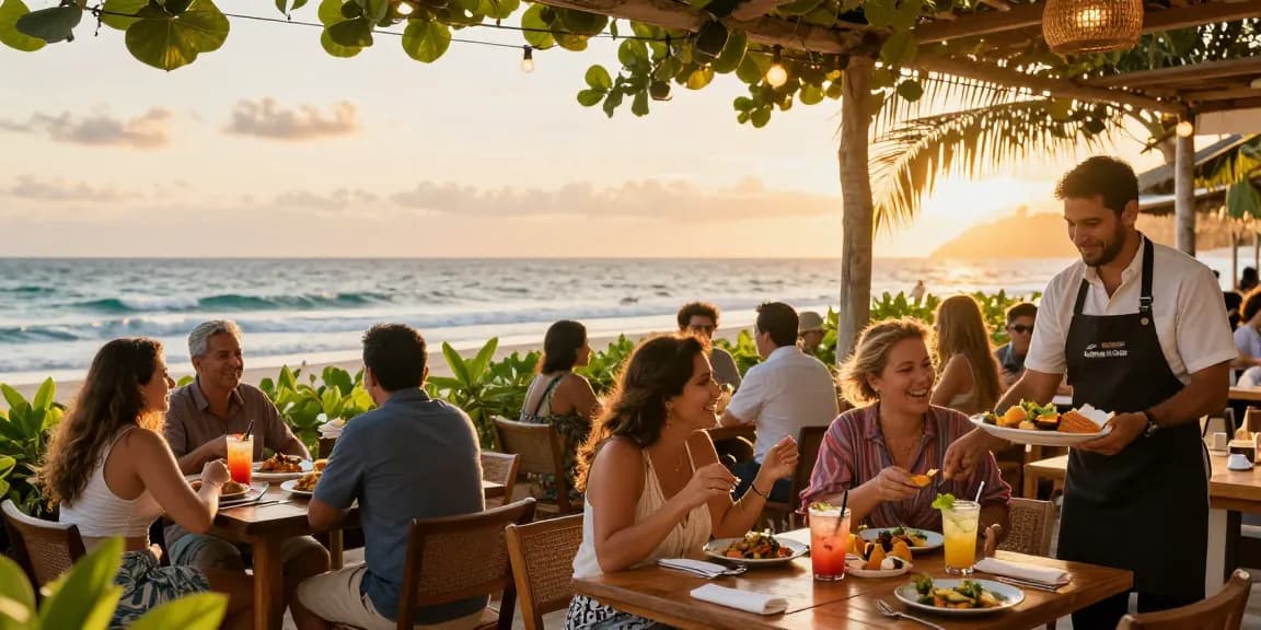 Find some at cocomaya while dining with friends on the beach at sunset, enjoying vibrant fusion cuisine and cocktails.