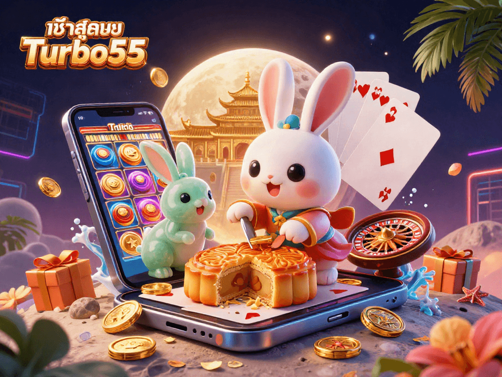 Engage with exciting games at เข้าสู่ระบบ Turbo55, featuring vibrant 3D casino elements and immersive graphics.