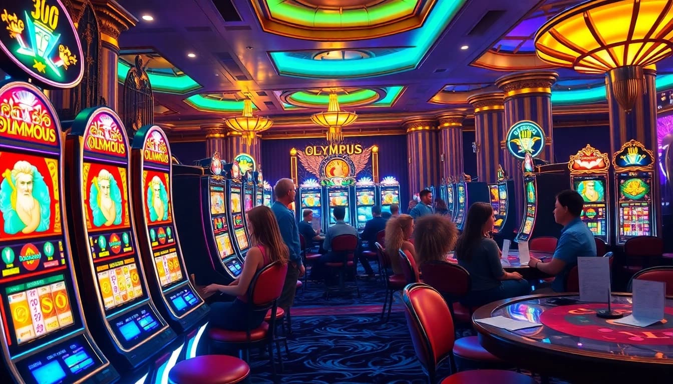 Experience the thrill of slot olympus gameplay amid vibrant casino decor and enthusiastic players.