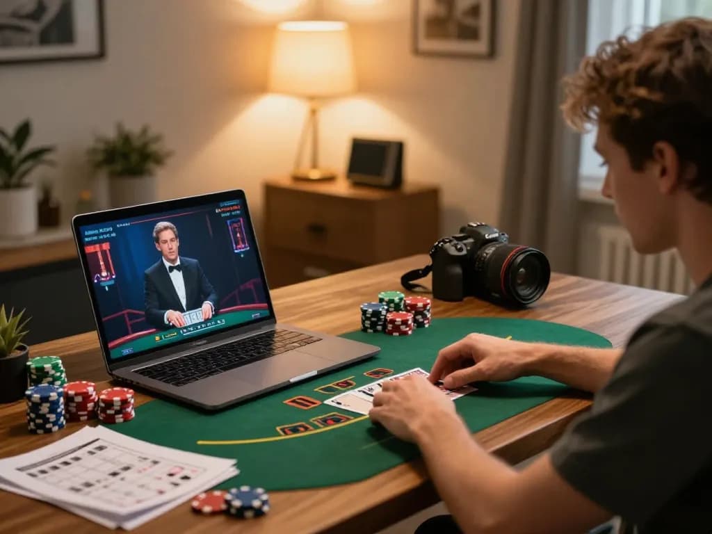 Experience immersive gameplay at bdtk66.one with a player engaged in live dealer blackjack from home.