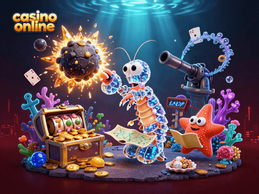Engage with the thrilling casino online experience amidst vibrant scenes of treasure and winning.