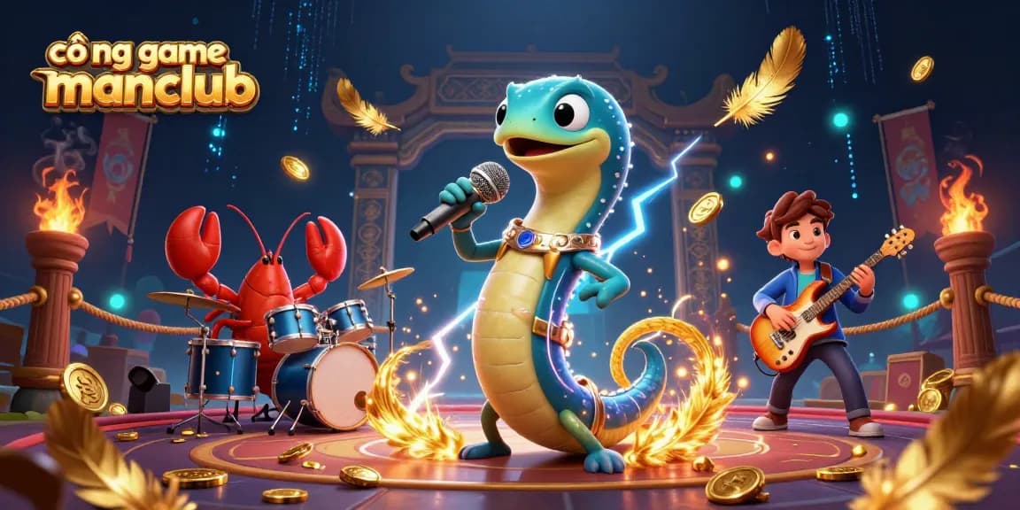 Engage with cổng game manclub in this dynamic underwater casino scene featuring an electric eel DJ.