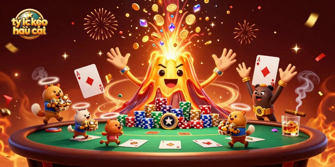 Bettors analyze tỷ lệ kèo nhà cái while exploring a vibrant casino scene filled with treasures.