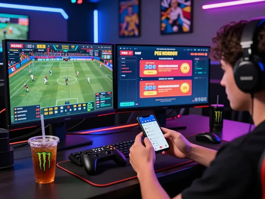 Experience dynamic online betting at https://3win.baby/ with a gamer in an immersive gaming setup showcasing live odds and interactive casino elements.