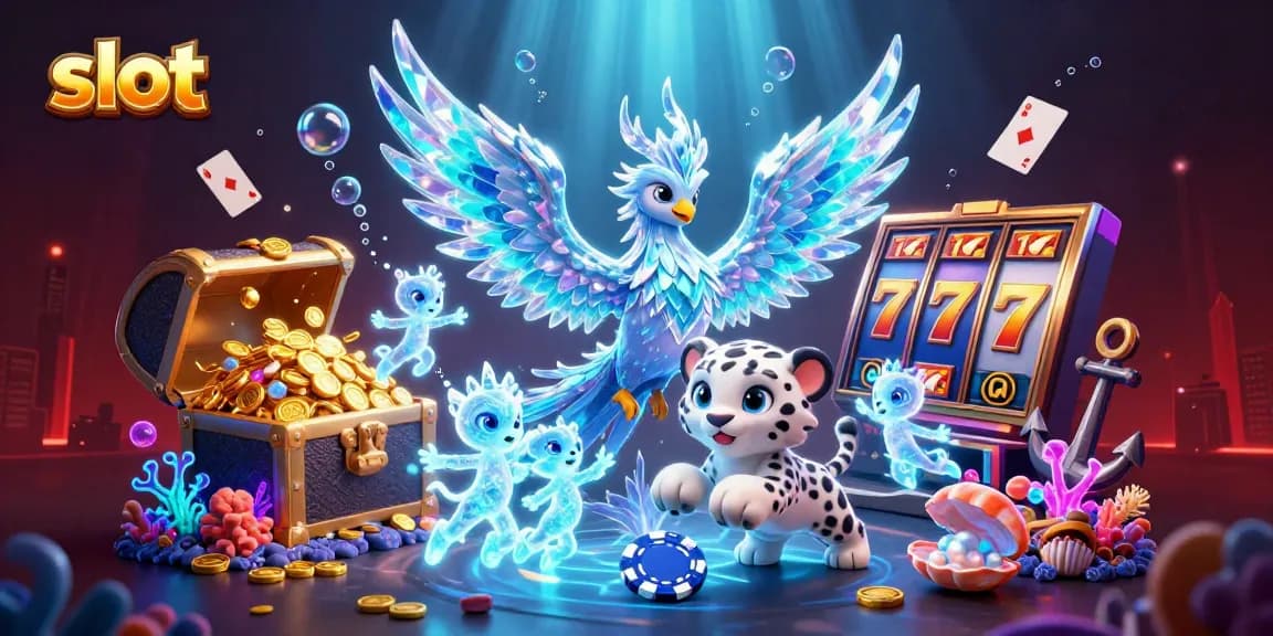 Spin the slot reels with stunning characters in this vibrant casino illustration.