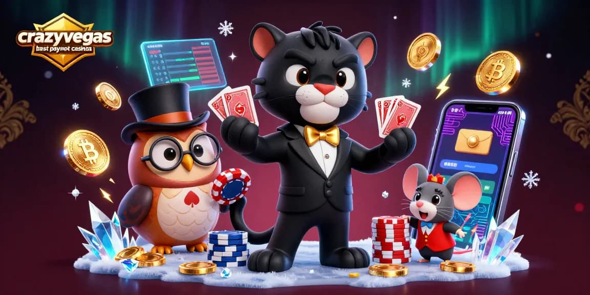 Experience the excitement of crazyvegas best payout casinos with stylish characters and vibrant casino elements.