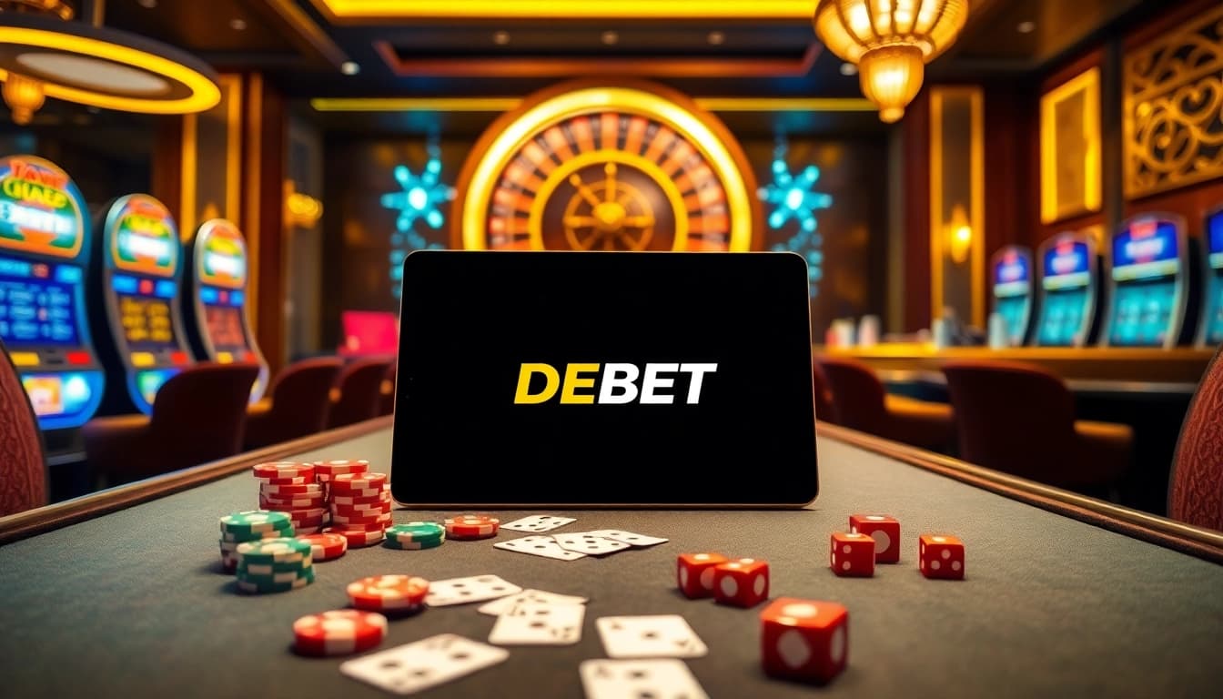 Experience the thrill of betting at Nhà Cái DEBET with exciting casino games and vibrant gaming tables.