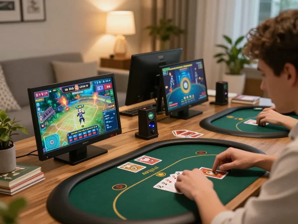 Engaging players participating in game bài đổi thưởng with mobile devices, showcasing a friendly competition atmosphere and responsible gambling.
