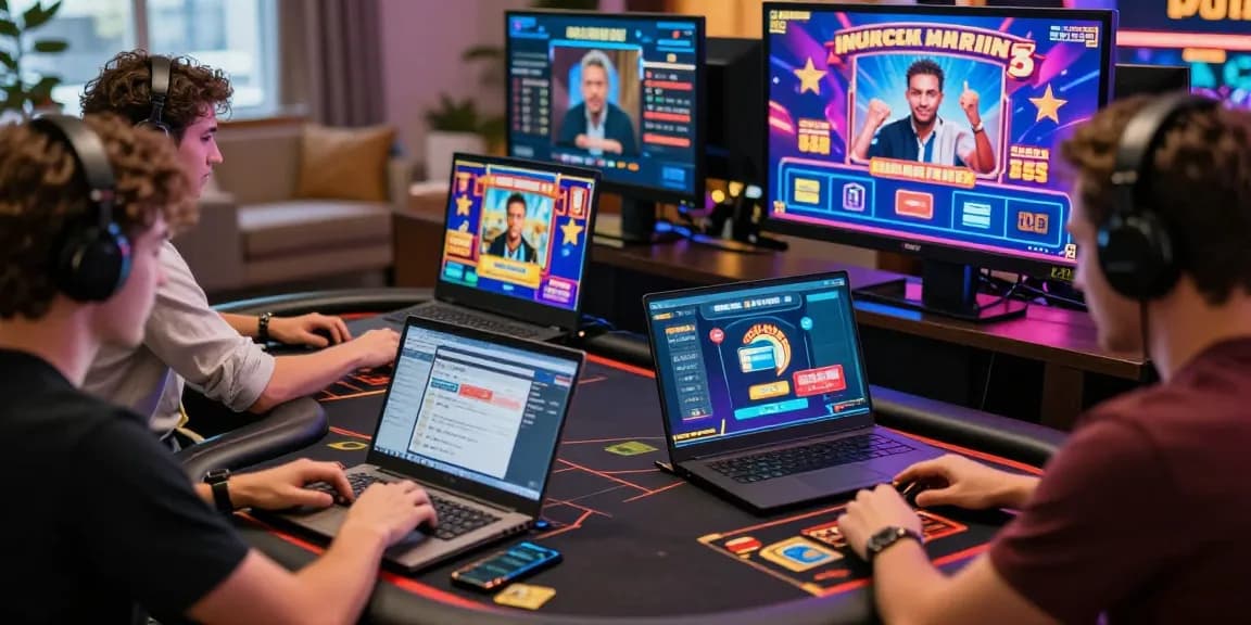 Exciting players enjoying games at credit card casinos with vibrant graphics and technology.