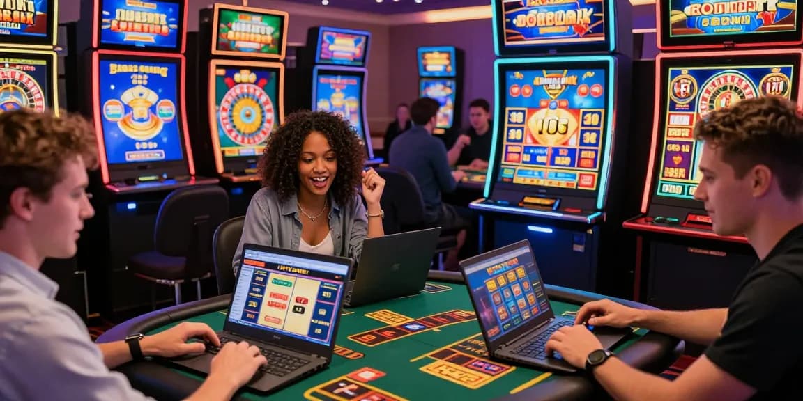 Players enjoying credit card casinos at scoarch.org.uk, engaging with games in a vibrant online environment.