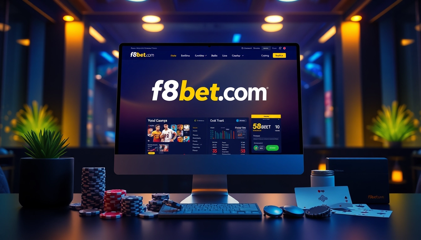 A user-friendly interface on f8bet.com showcasing online betting excitement with vibrant colors and engaging elements.