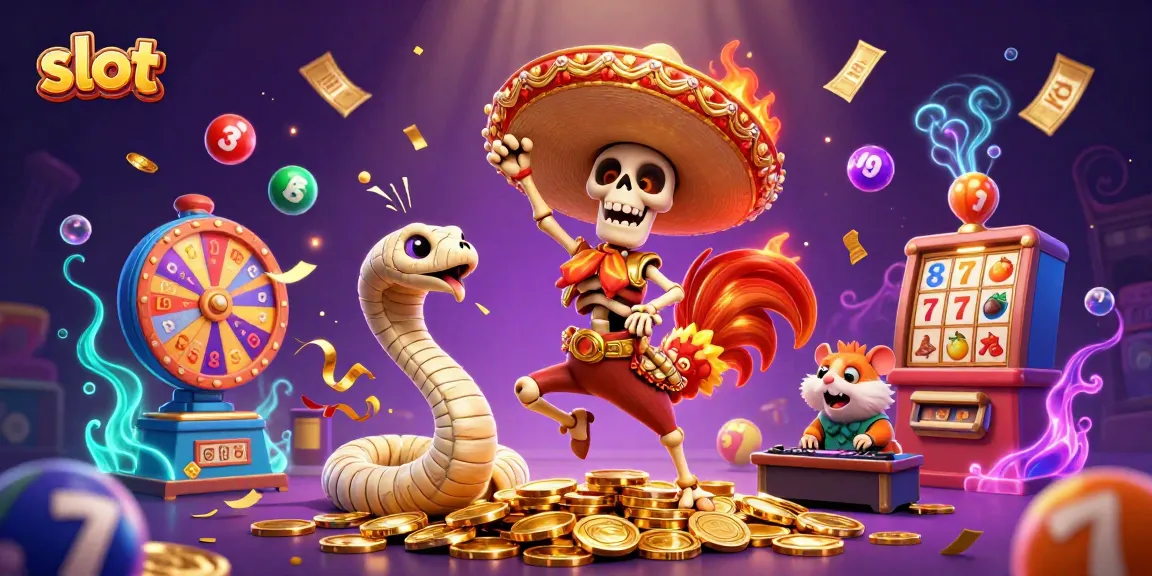 Slot yang menghibur dengan karakter skeleton mariachi dan elemen permainan di sekitar