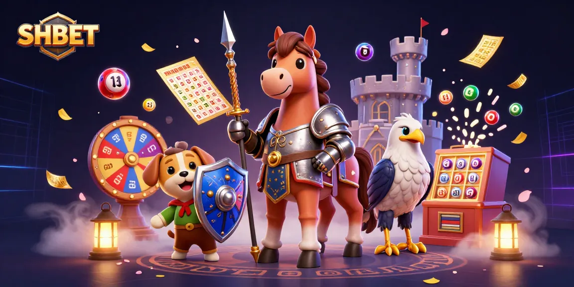 Engage in exciting gameplay with SHBET, featuring a medieval knight, squire puppy, and golden lottery elements.