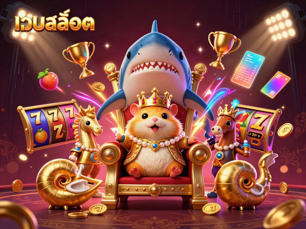 สัมผัสความสนุกจากเกมสล็อตเว็บสล็อต ผ่านภาพของราชาแฮมสเตอร์ทองคำในบรรยากาศสุดหรู