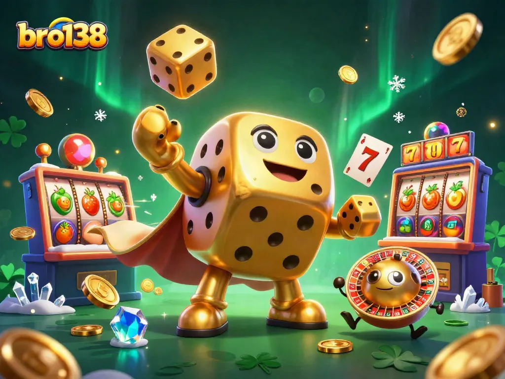 bro138 invites players to explore vibrant slots with dynamic reels and golden dice.