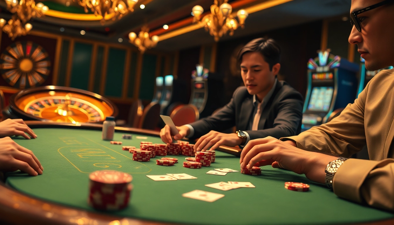 In an exciting poker game scene, 33WIN enhances the thrill with luxurious poker chips and cards.