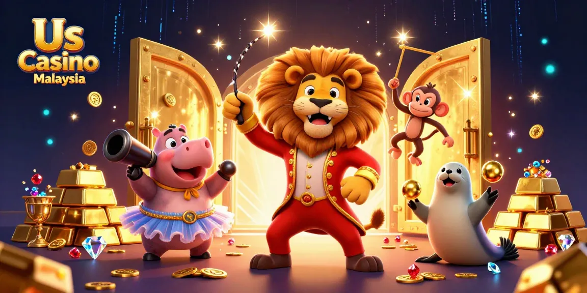 Experience immersive fun at Us Casino Malaysia with lively characters and sparkling treasures.