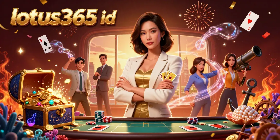 Engage with exhilarating gameplay at lotus365 id in this vibrant 3D casino illustration featuring an empowered businesswoman.
