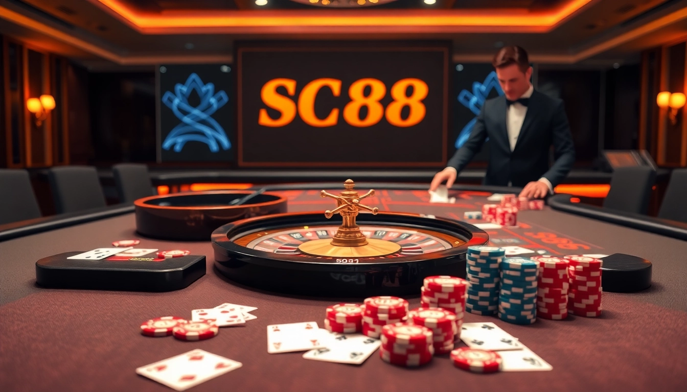 Place bets at SC88 casino with vibrant roulette, chips, and engaging gameplay