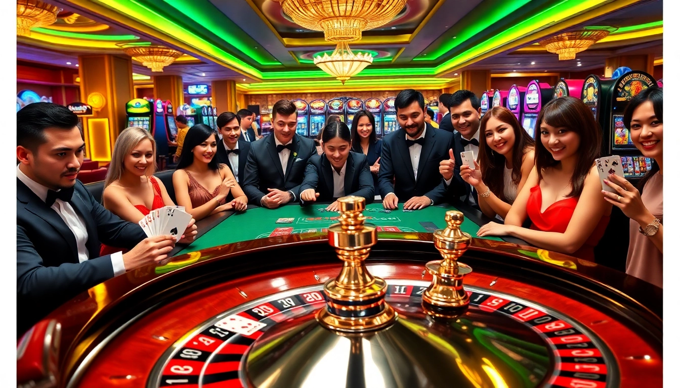 Live gambling action at https://bem88.com featuring roulette, poker, and slot machines.