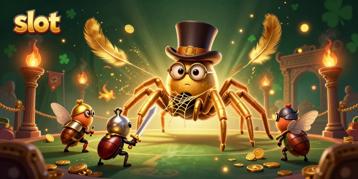 Slot penuhi arena dengan tarantula emas, kesatria beetle, dan efek kasino berkilau.