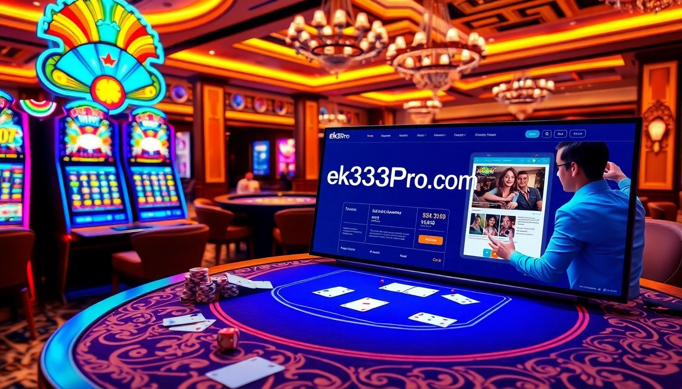 Experience the excitement of casino gaming at https://ek333pro.com/ with vibrant slot machines and engaging poker tables.