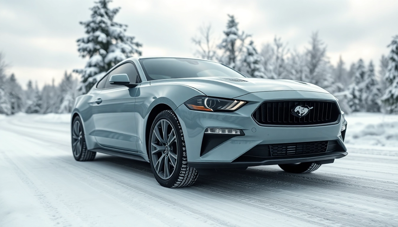 PPF winter road salt protection on a vehicle in a snowy landscape demonstrating durability.