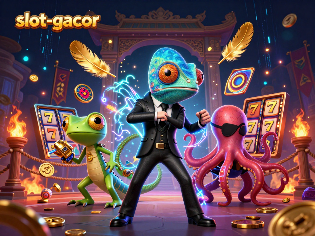 Engage in slot-gacor adventures with dynamic characters in a packed casino atmosphere, perfect for players.