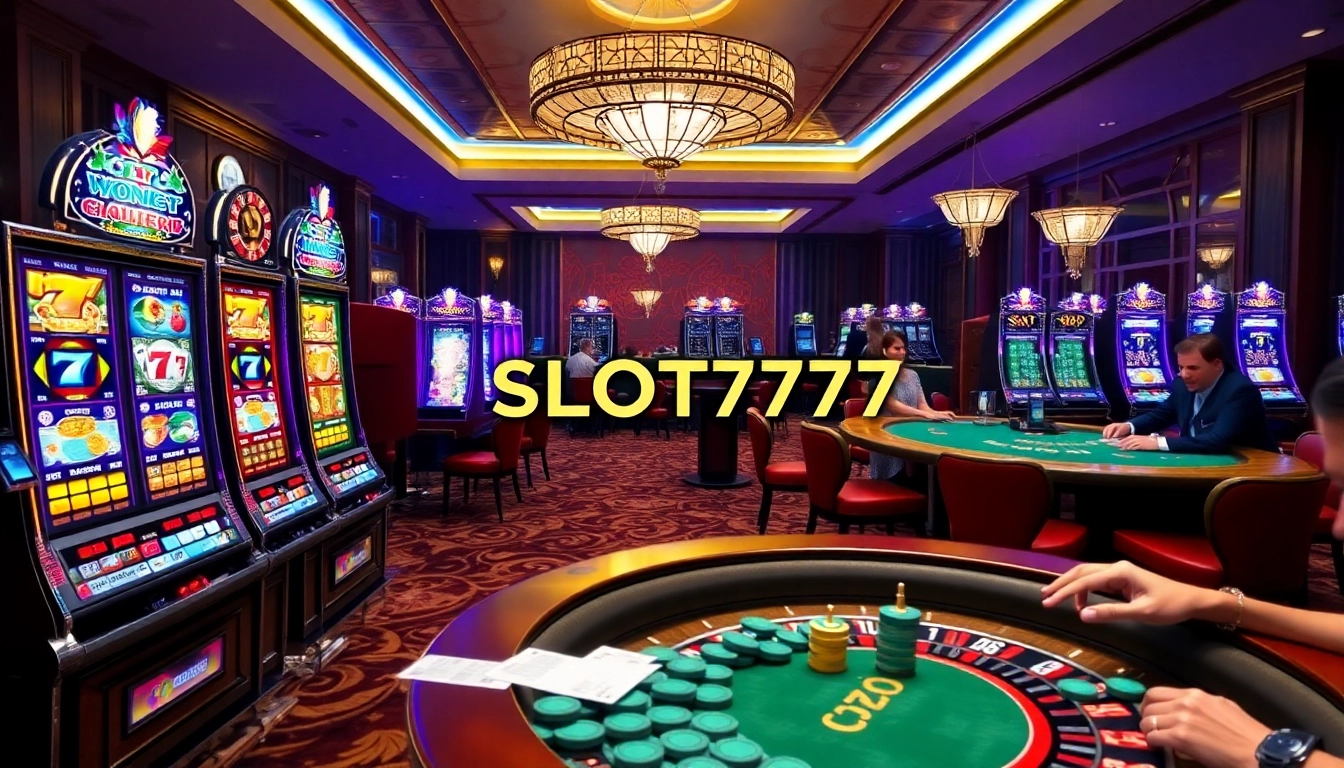 Experience the excitement of slot777 with vibrant slot machines and enthusiastic players.