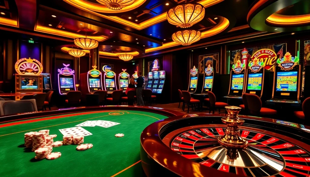 Experience excitement at https://xx88.vin/ with vibrant casino gaming featuring roulette, poker chips, and slot machines.