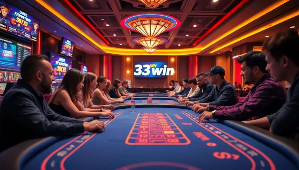 Experience the vibrant online gaming atmosphere of 33win.global with players engaged in live casino action.