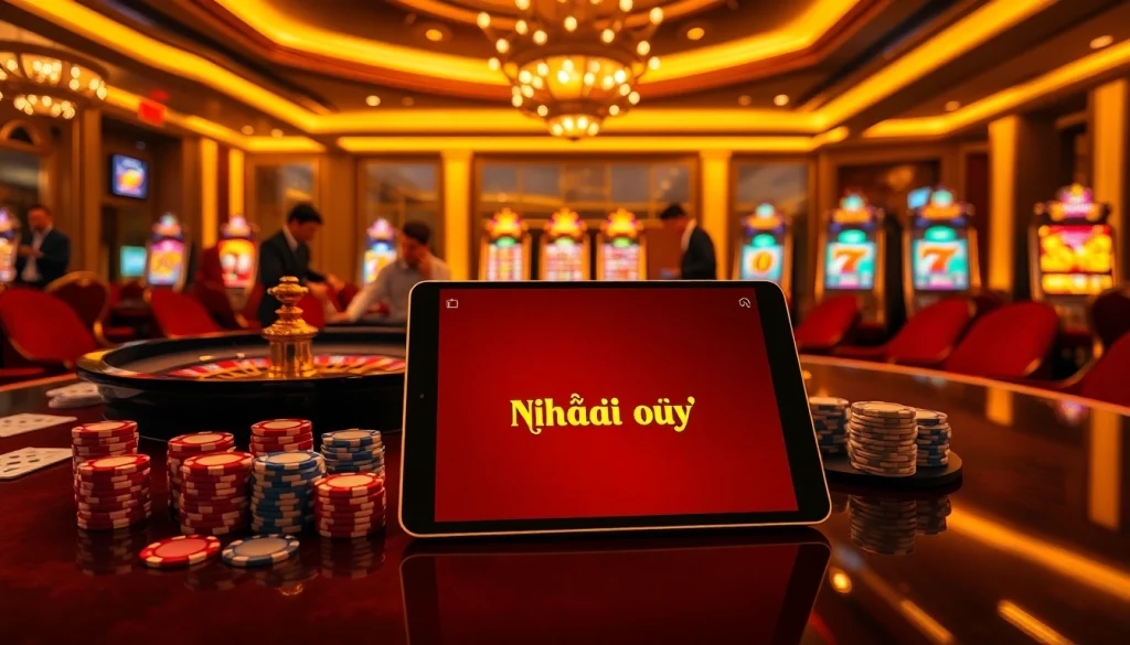 Strategic high-stakes betting at a Nhà cái uy tín casino table with chips, cards, and roulette wheel