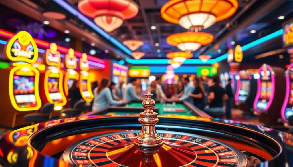 參與優塔娛樂城賭博的玩家在熱鬧的環境中享受賭場遊戲。