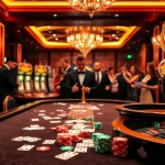 DH88 casino scene with a luxurious table and players engaged in exciting gaming activities.